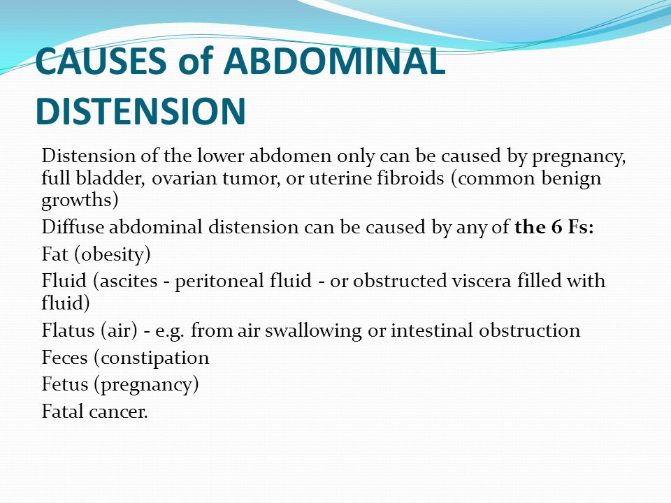 Distension abdominal dolor